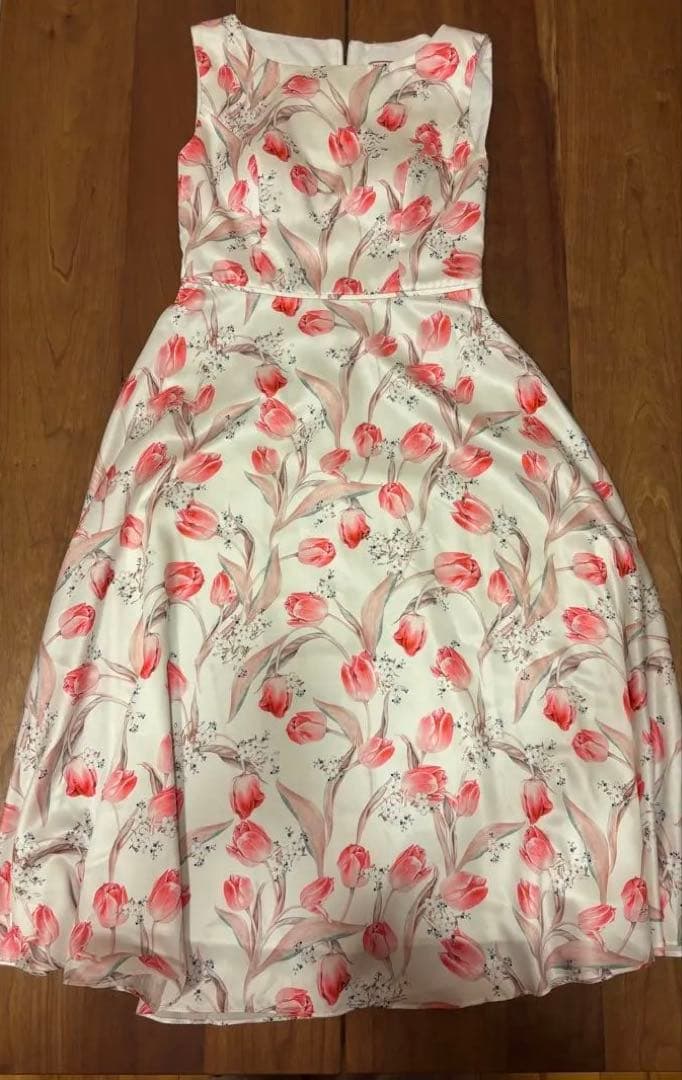 【美品】GINZA COUTURE フラワープリント ワンピース　サイズ④