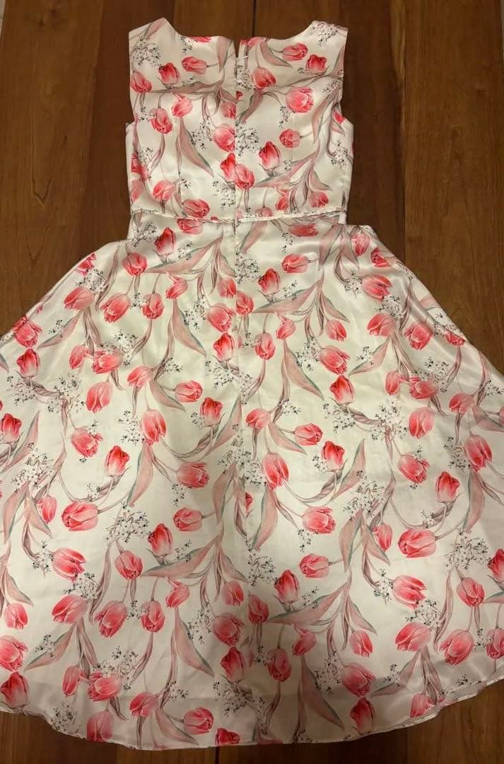 【美品】GINZA COUTURE フラワープリント ワンピース　サイズ④