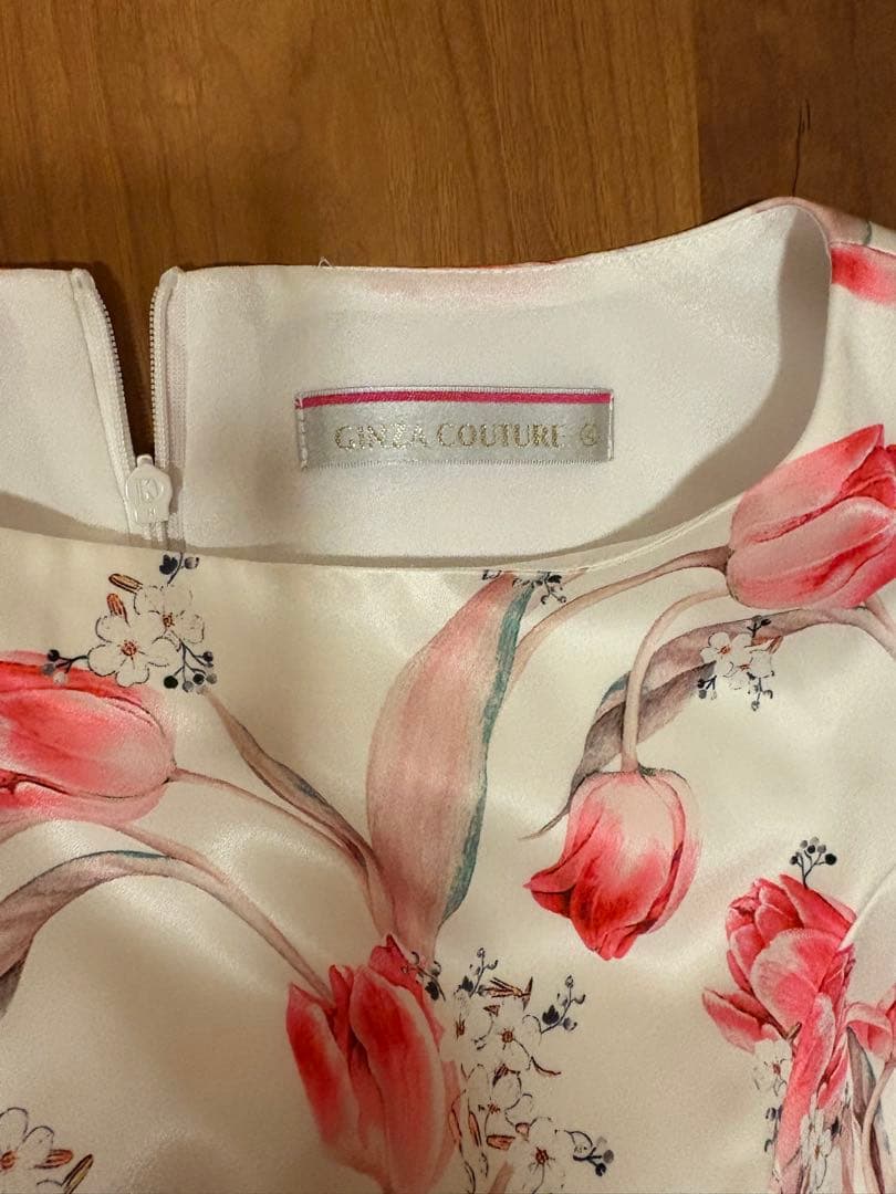 【美品】GINZA COUTURE フラワープリント ワンピース　サイズ④