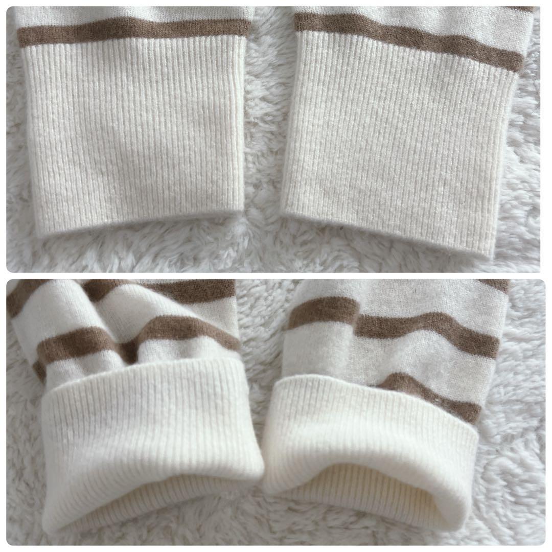 美品 23区 ピュアカシミヤ100％ ニット 洗える ボーダー 38　Mサイズ