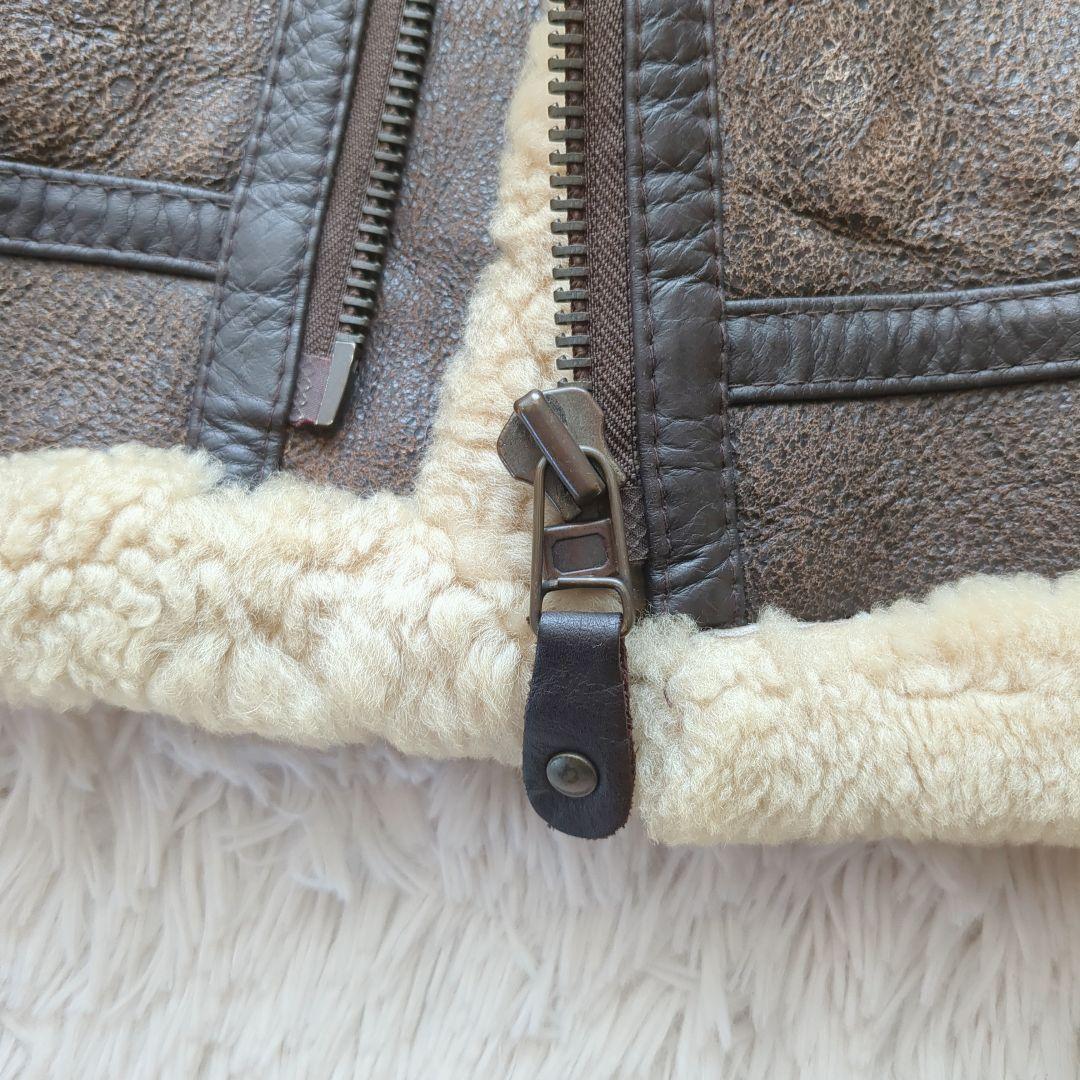 美品 90's B-3フライトジャケット リアルムートン ボア 羊革 L 希少