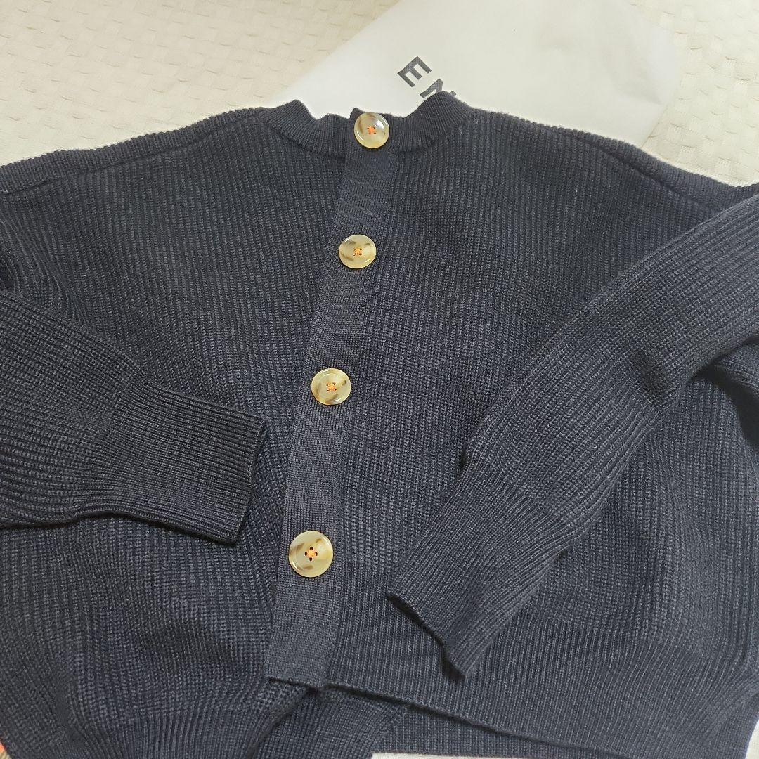 ENFOLDネイビーニットセーター 38エンフォルド