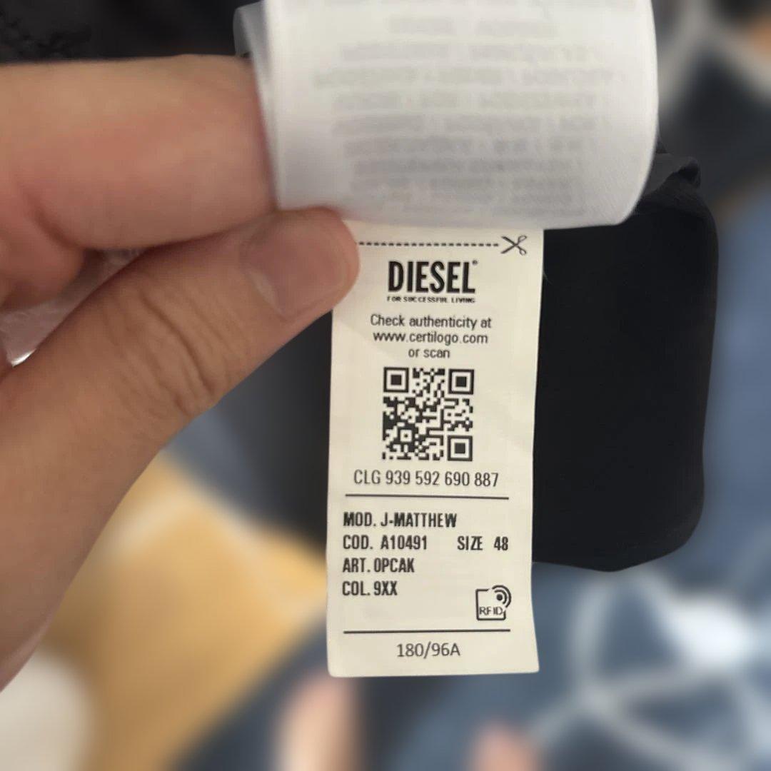 DIESEL23AW ブラックトレンチコート サイズ48