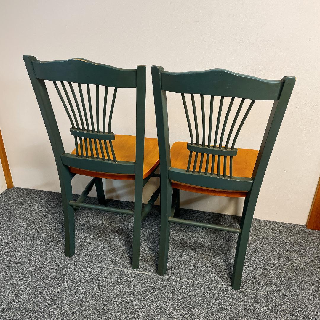 カントリースタイル　ダイニングチェアセット　シャビー　レトロ 2脚セット