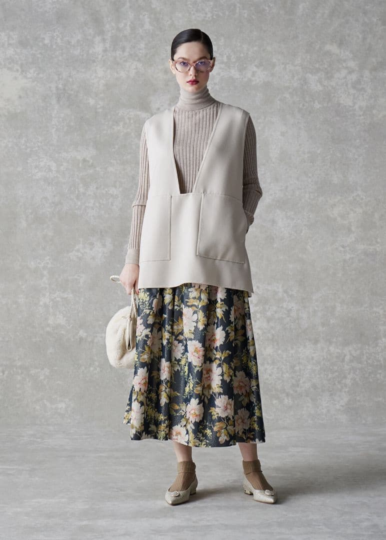 DRAWER　ドゥロワー/カシミヤシルク　18G リブタートルニット/2