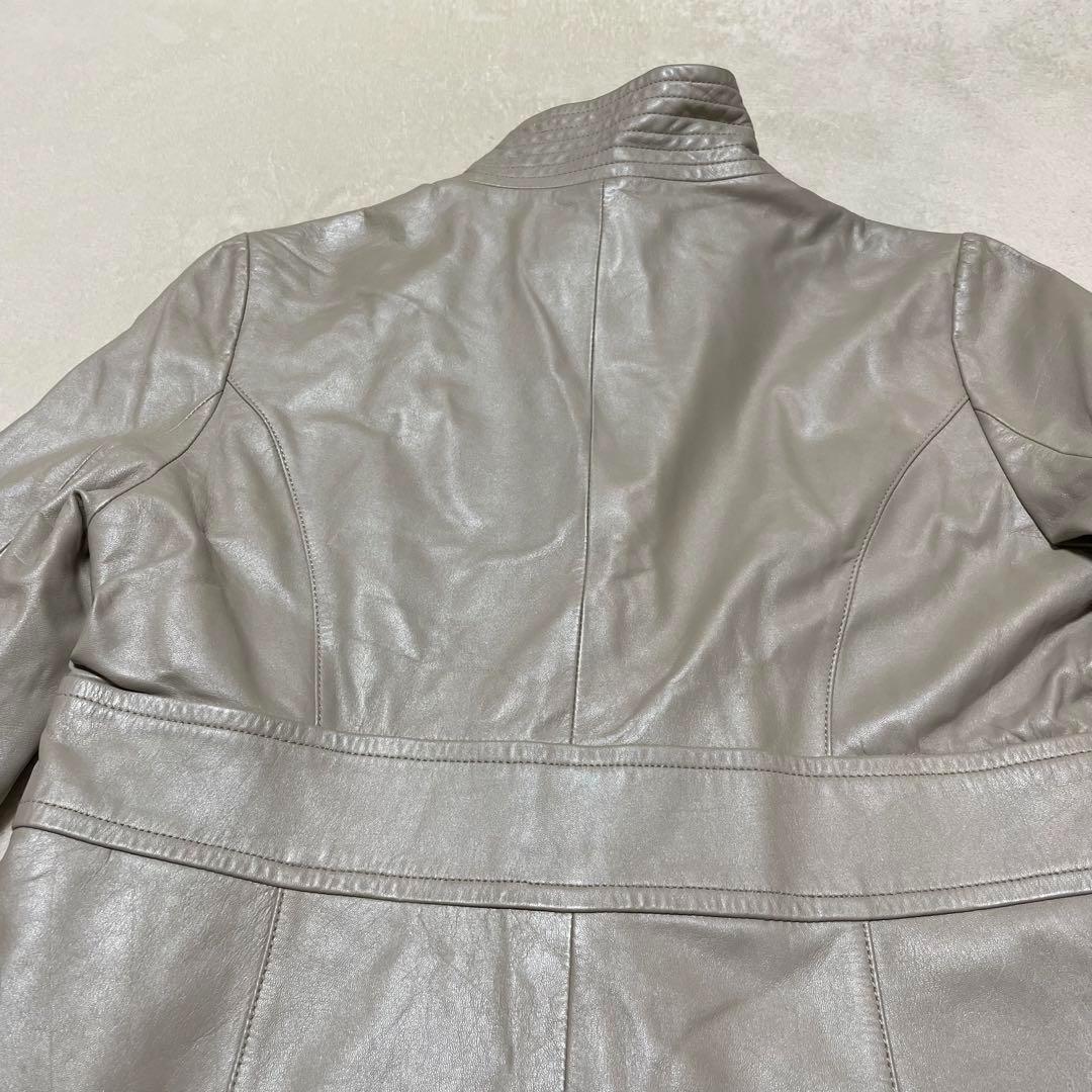 941 BALMAN ラムレザー スタンドカラー コート グレー系 L 11