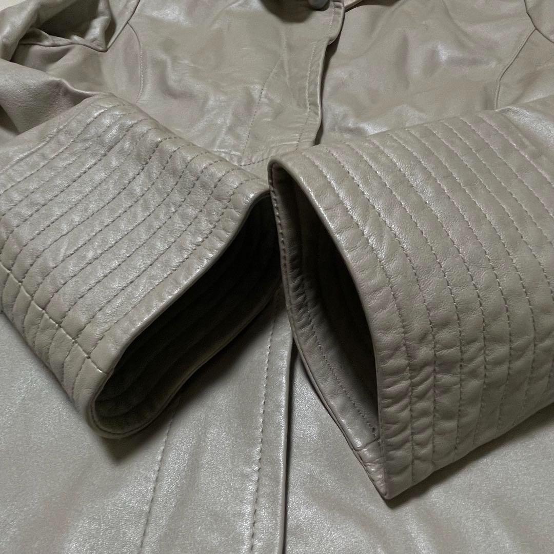 941 BALMAN ラムレザー スタンドカラー コート グレー系 L 11