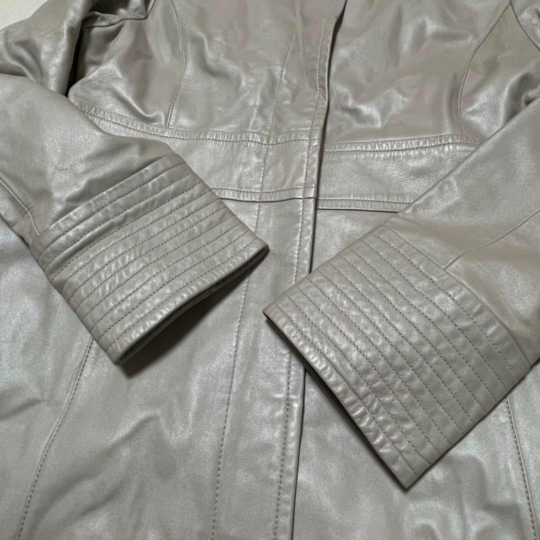 941 BALMAN ラムレザー スタンドカラー コート グレー系 L 11