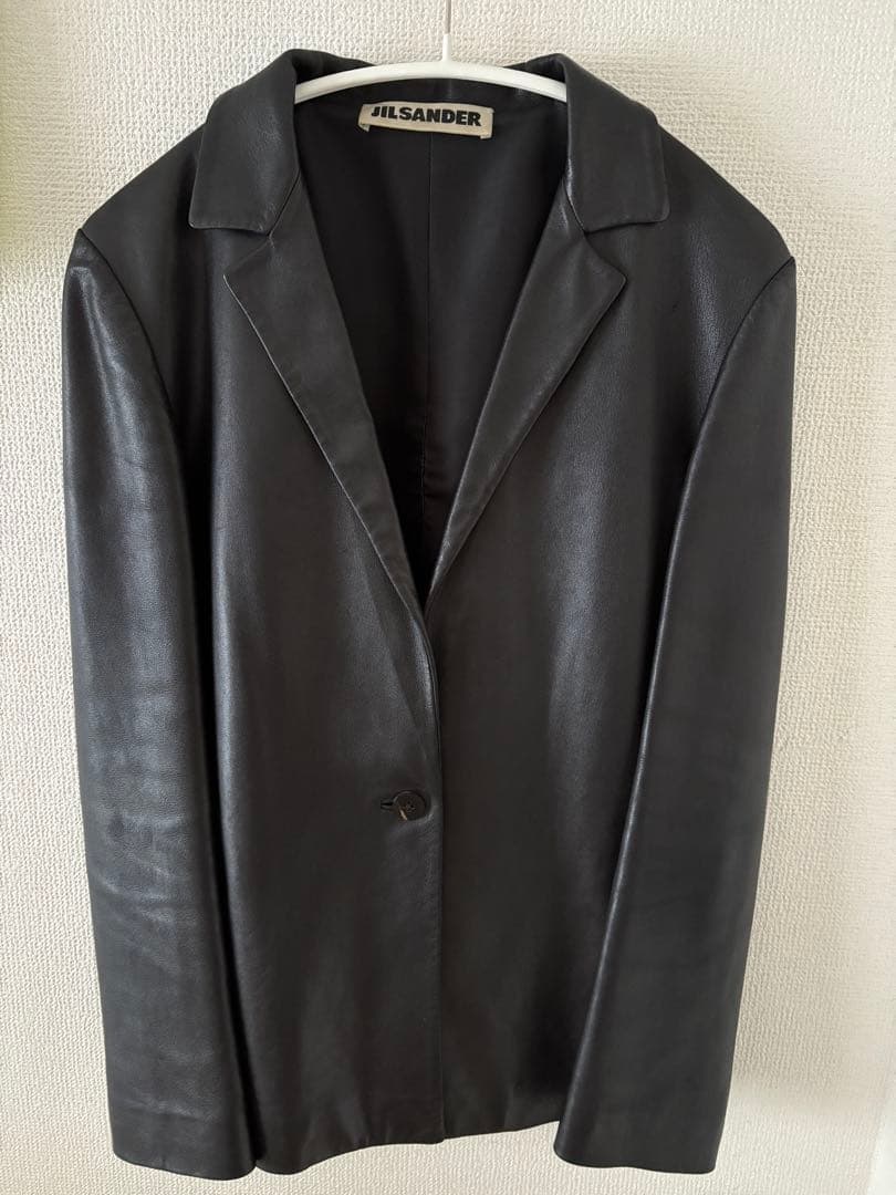 JIL SANDER ブラック レザージャケット 34 ポケットあり