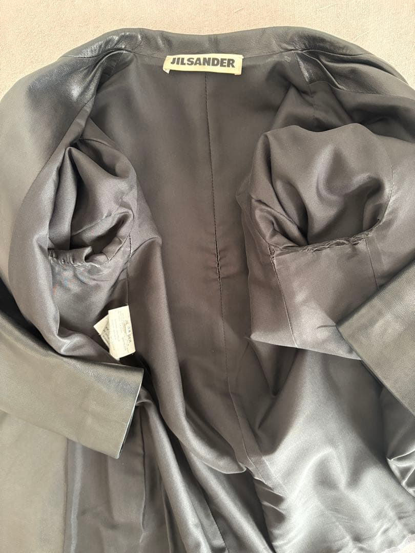 JIL SANDER ブラック レザージャケット 34 ポケットあり