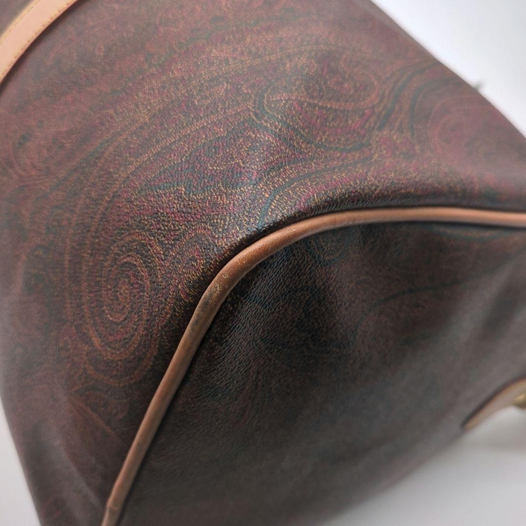 【極美品】エトロ ボストンバッグ ペイズリー柄 pvc レザー