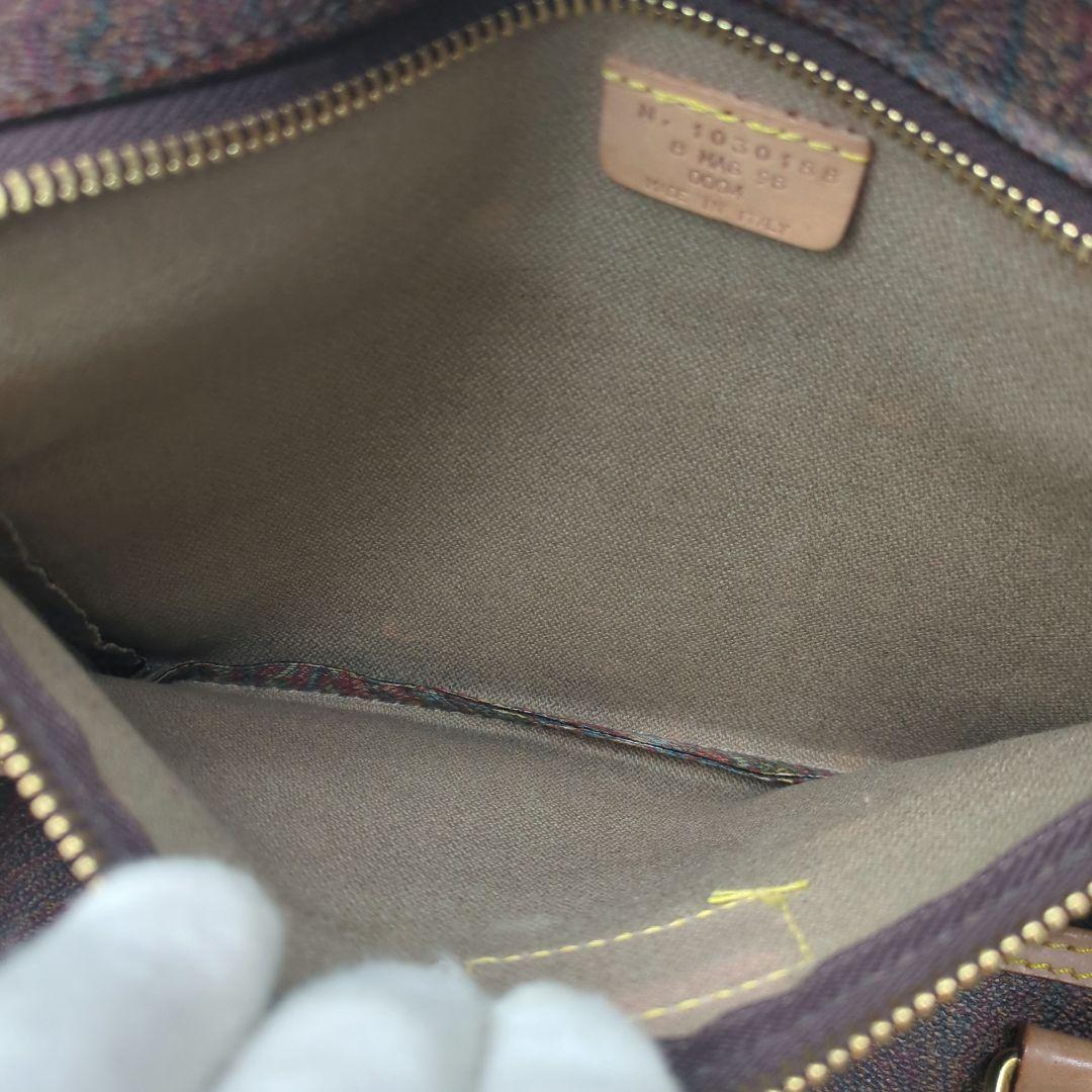 【極美品】エトロ ボストンバッグ ペイズリー柄 pvc レザー