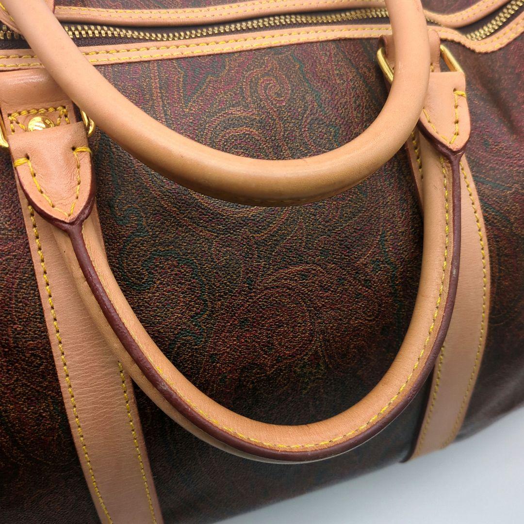 【極美品】エトロ ボストンバッグ ペイズリー柄 pvc レザー