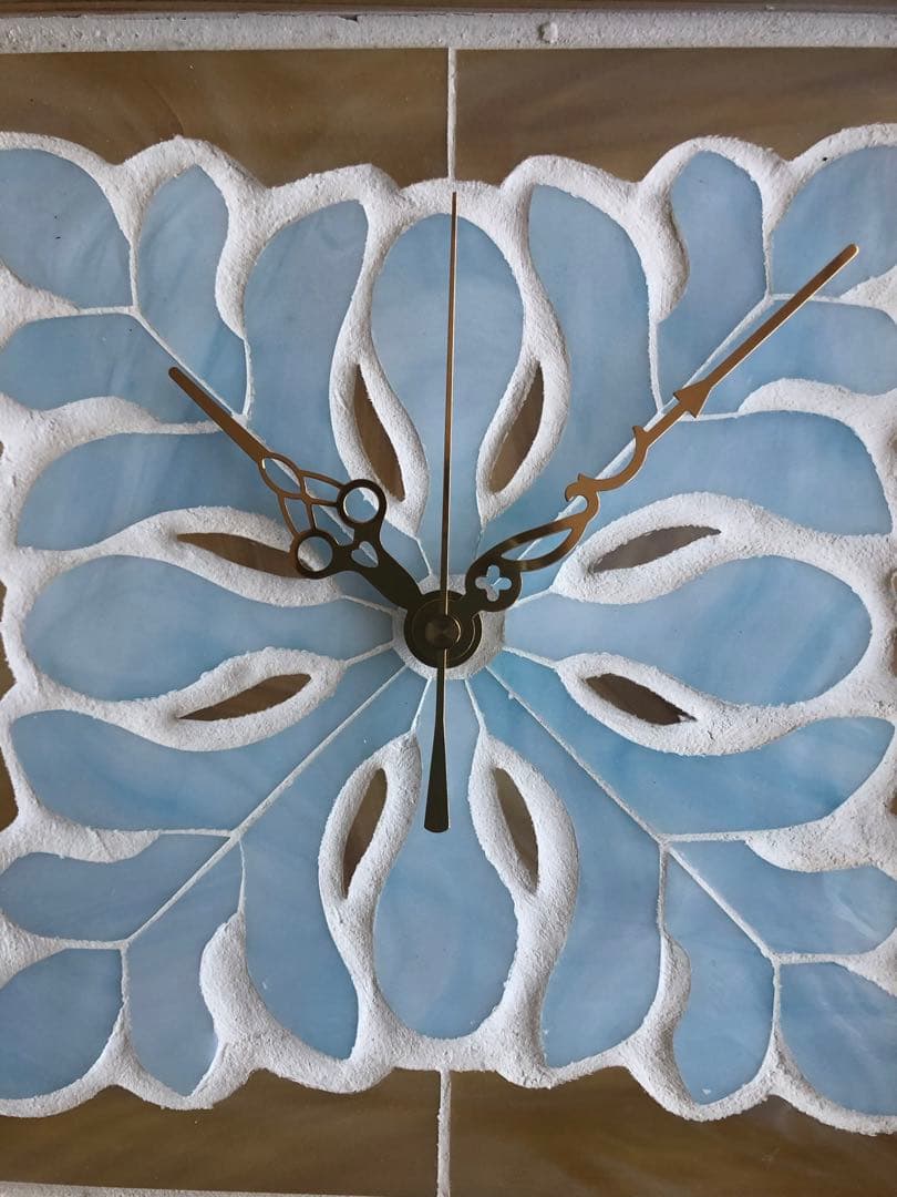 パンの木のステンドグラス掛け時計