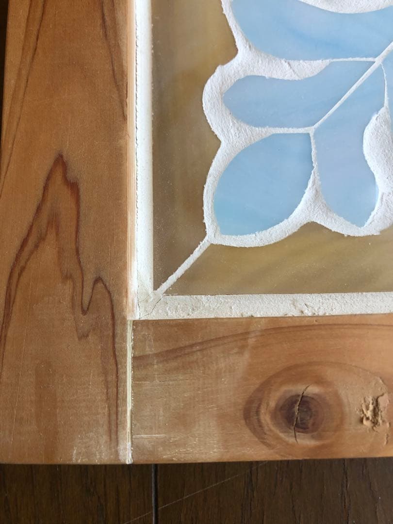 パンの木のステンドグラス掛け時計