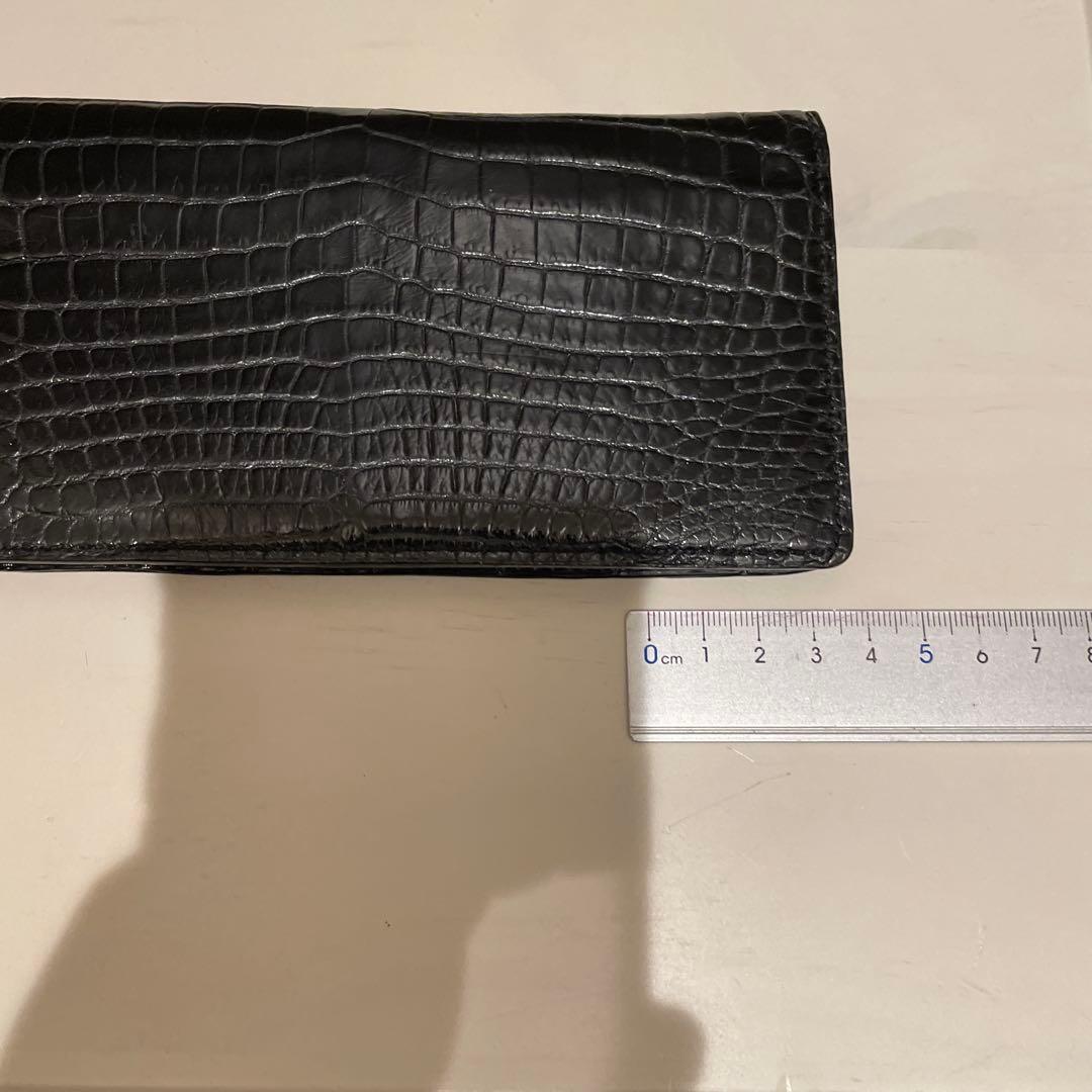美品！ クロコダイル ポロサス 長財布 ブラック JRA