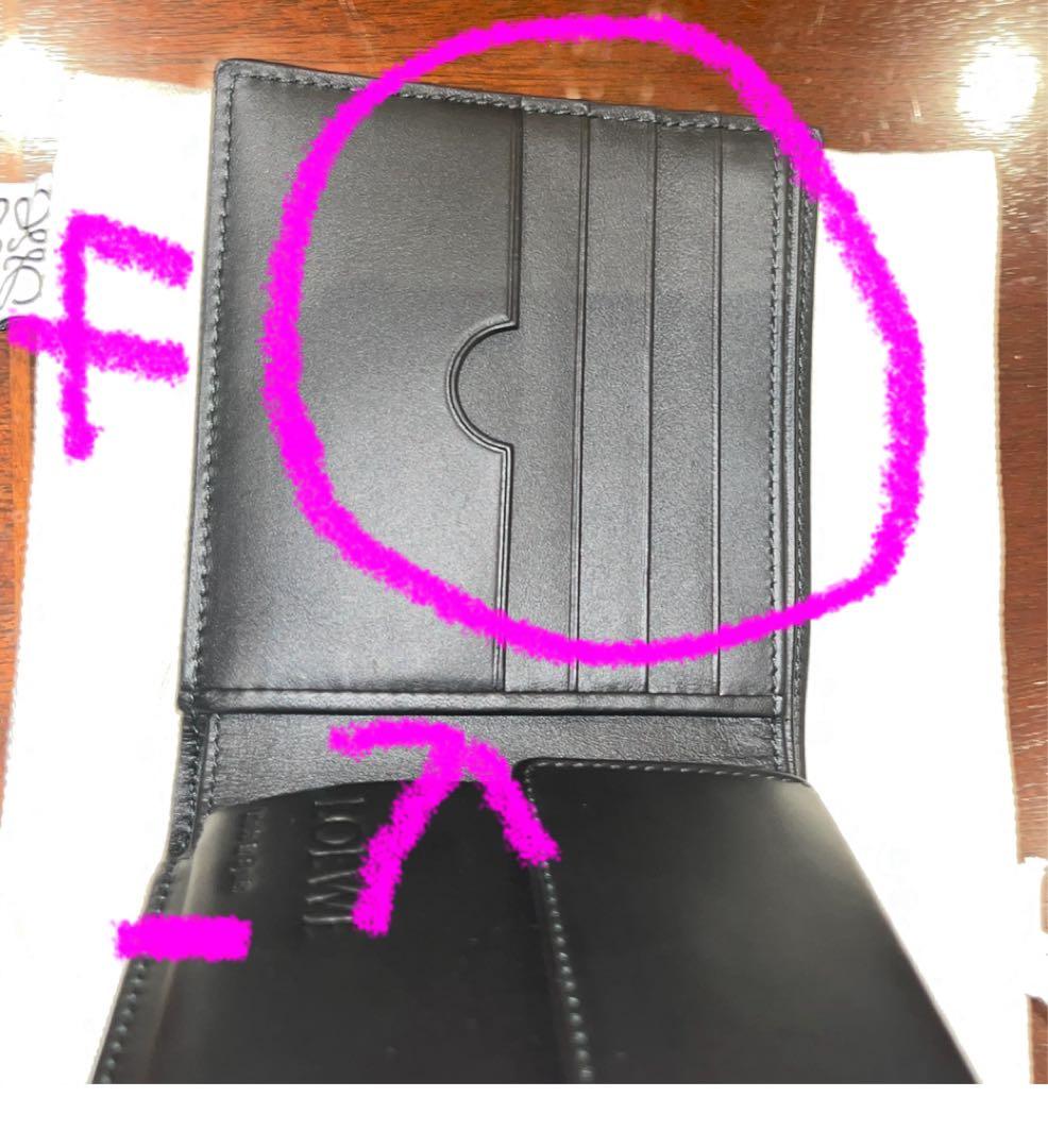 LOEWE ダークブルー 二つ折り財布