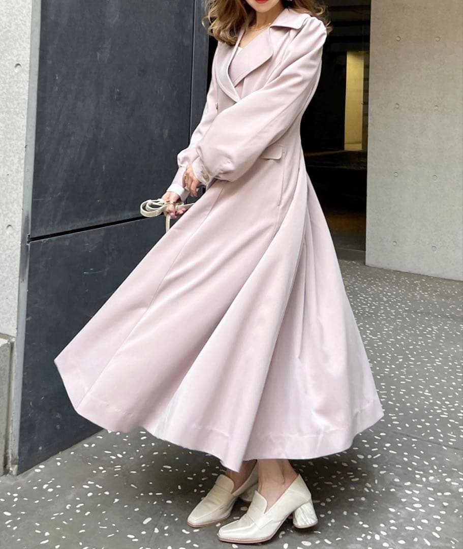 【新品】ロイヤルパーティー アワーグラスシルエットトレンチコート ピンク