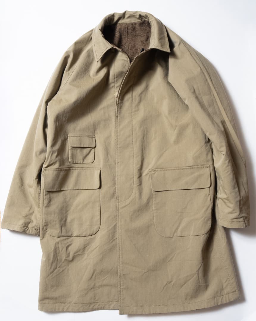 ビームスプラス リバーシブルステンカラーウールコート サイズL 小松