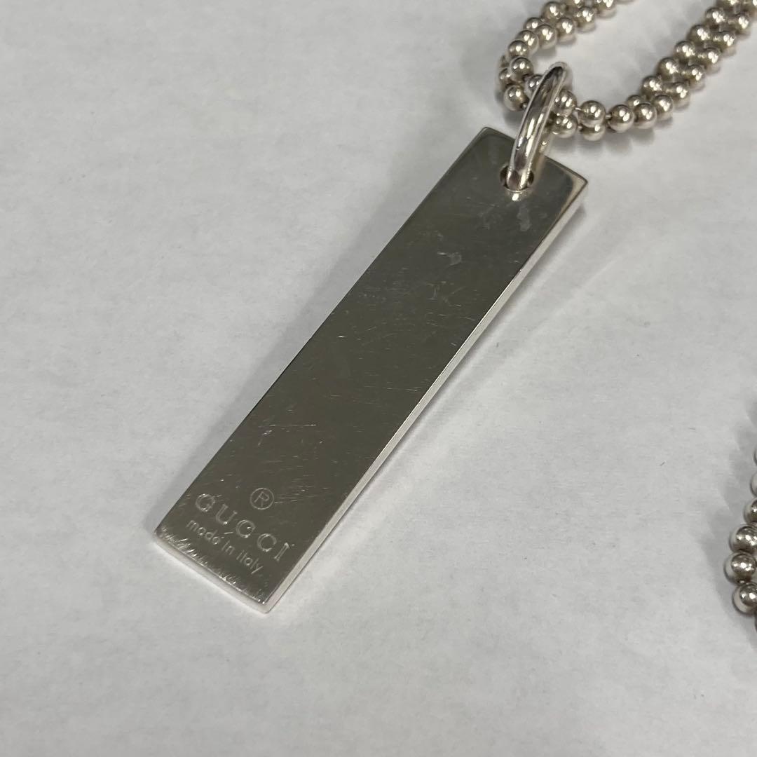 Gucci シルバー バーペンダント ネックレス