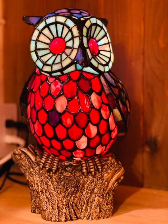 新品　フクロウステンドランプ