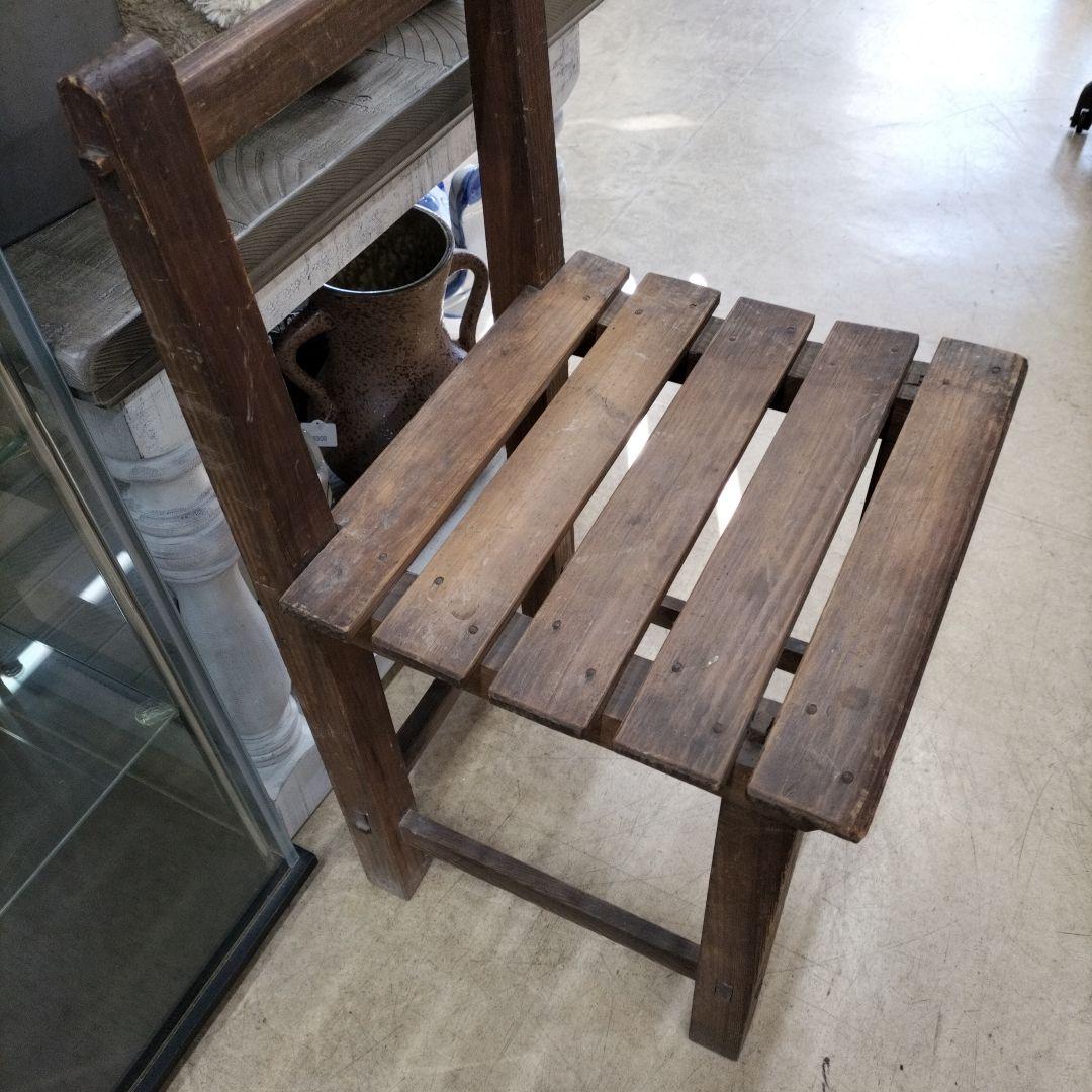 レトロ家具　木製スラットチェア