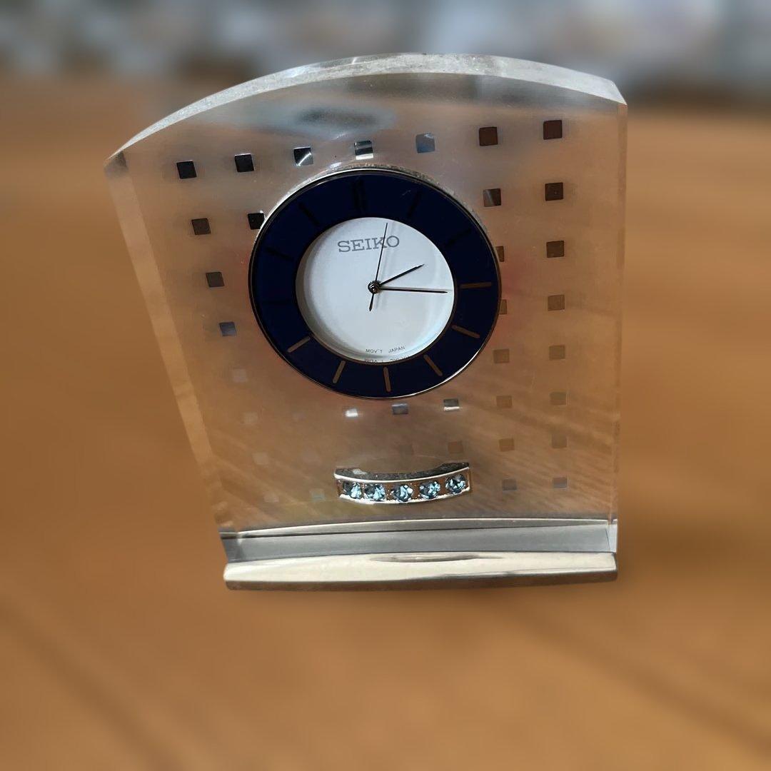 SEIKO 置時計 アクリル製 台形デザイン