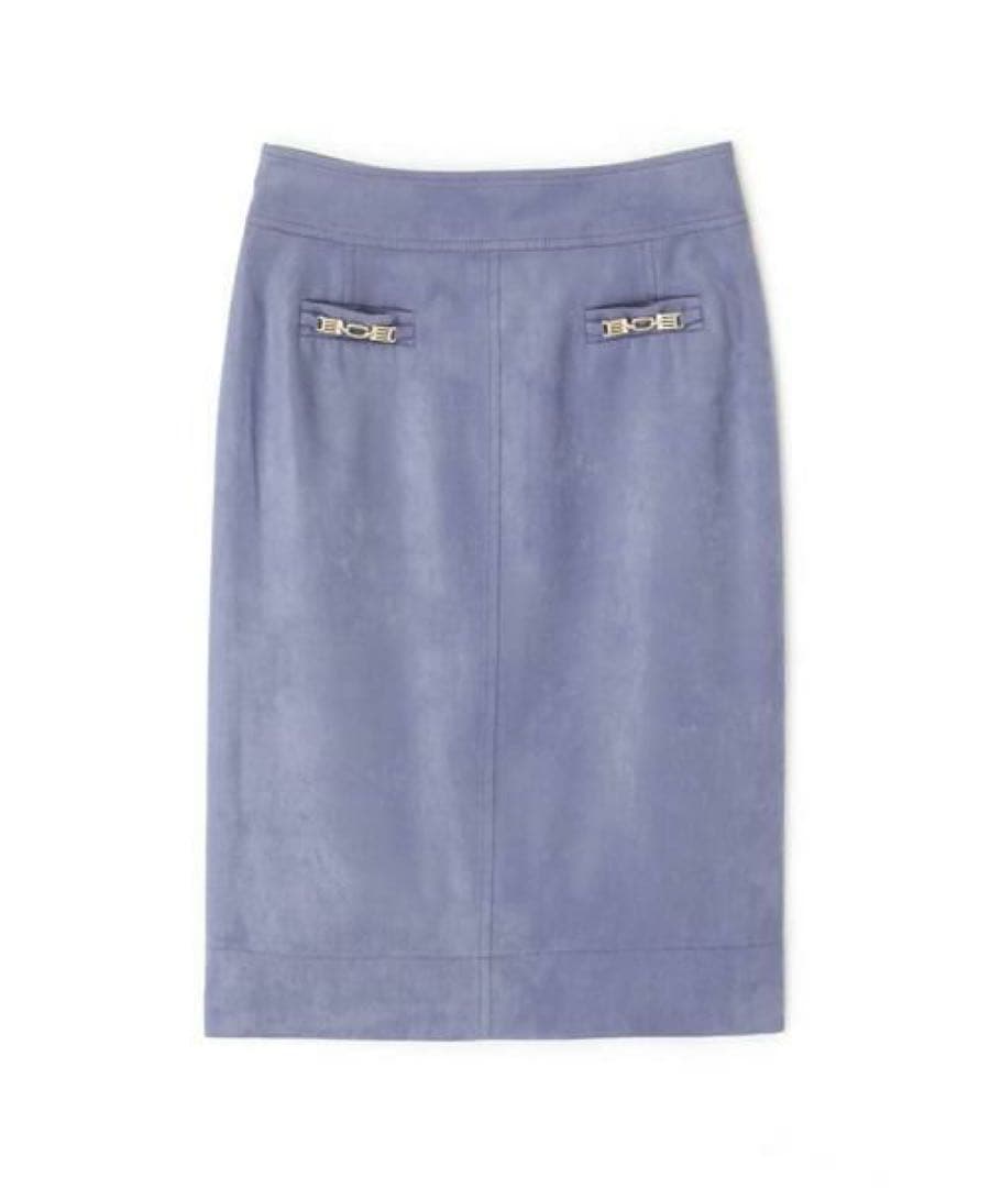 PINKY & DIANNE エルモザスエードビットスカート　ブルー