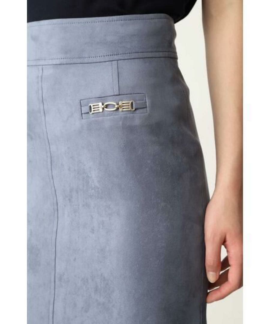 PINKY & DIANNE エルモザスエードビットスカート　ブルー