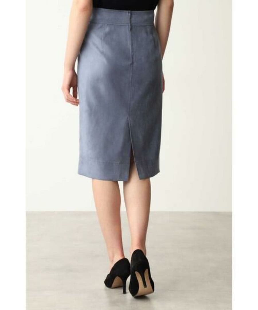 PINKY & DIANNE エルモザスエードビットスカート　ブルー