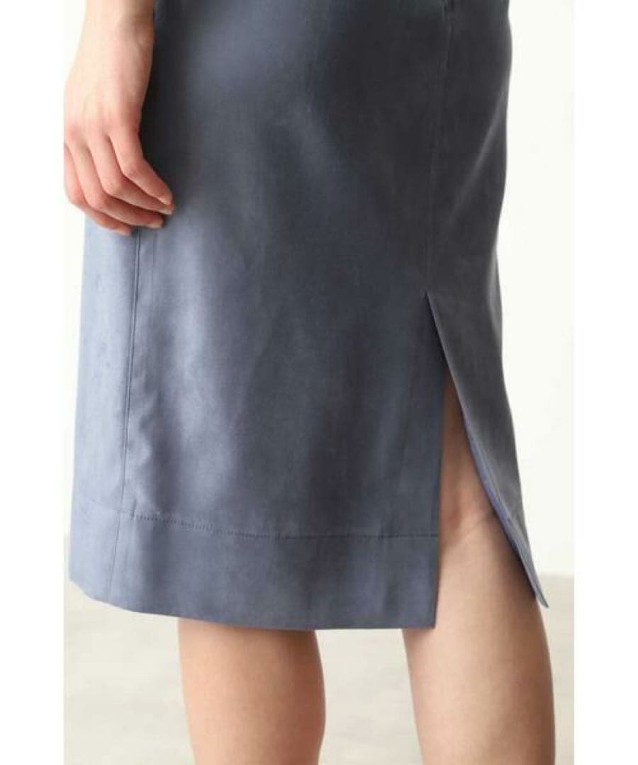 PINKY & DIANNE エルモザスエードビットスカート　ブルー