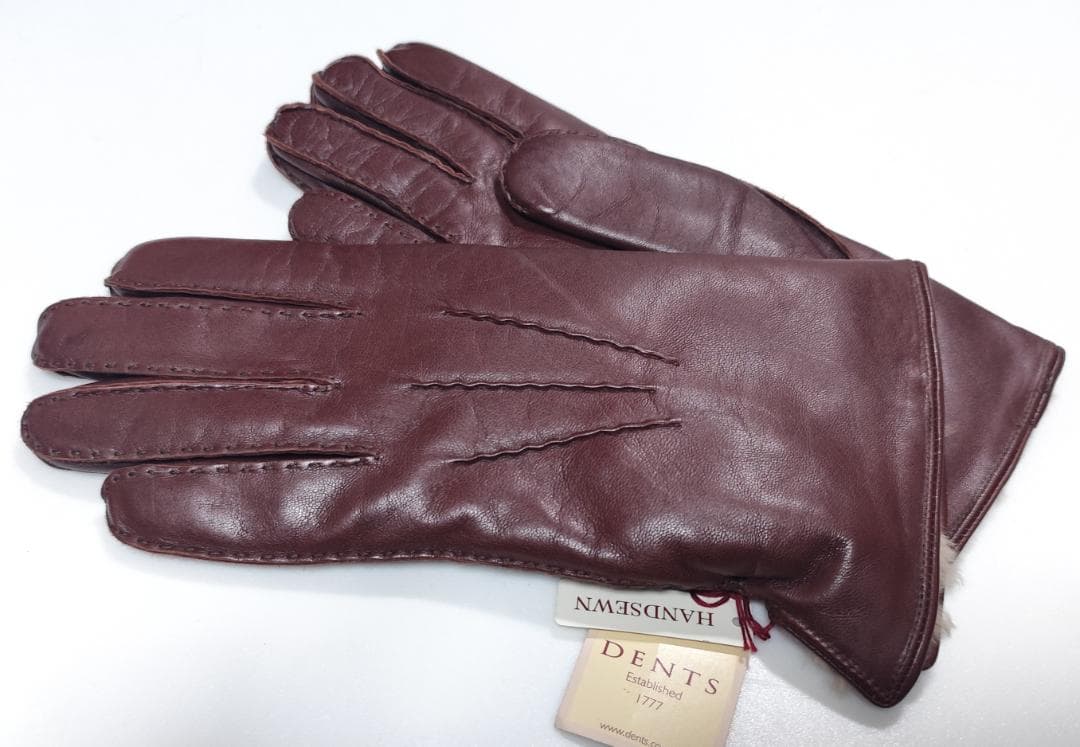 Y新品 DENTS デンツ 紳士 レザーグローブ 8 羊革ラビットファー