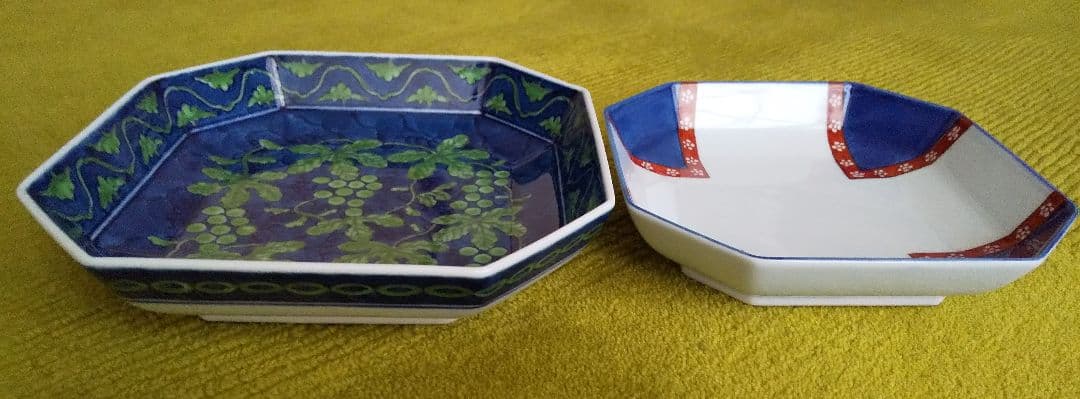 有田焼 源右衛門窯 古伊万里 方皿 中方皿 緑彩 染錦