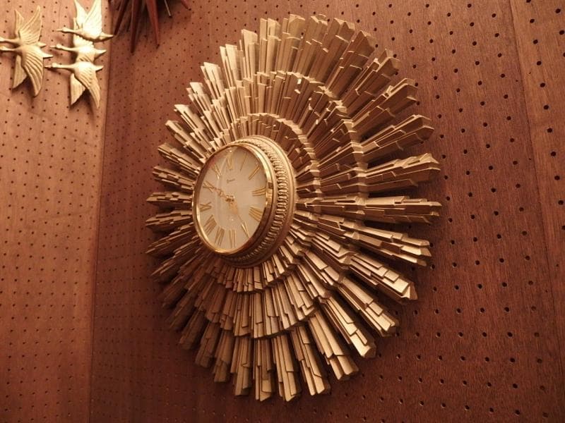 【美品】60's Syroco サンバーストクロックミッドセンチュリー壁掛け時計