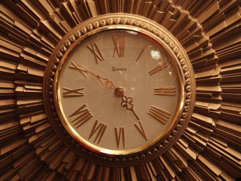 【美品】60's Syroco サンバーストクロックミッドセンチュリー壁掛け時計