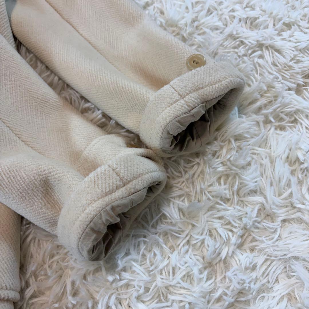 グローバーオールGALERIE VIE ダッフルコート　アイボリー　ヘリンボーン