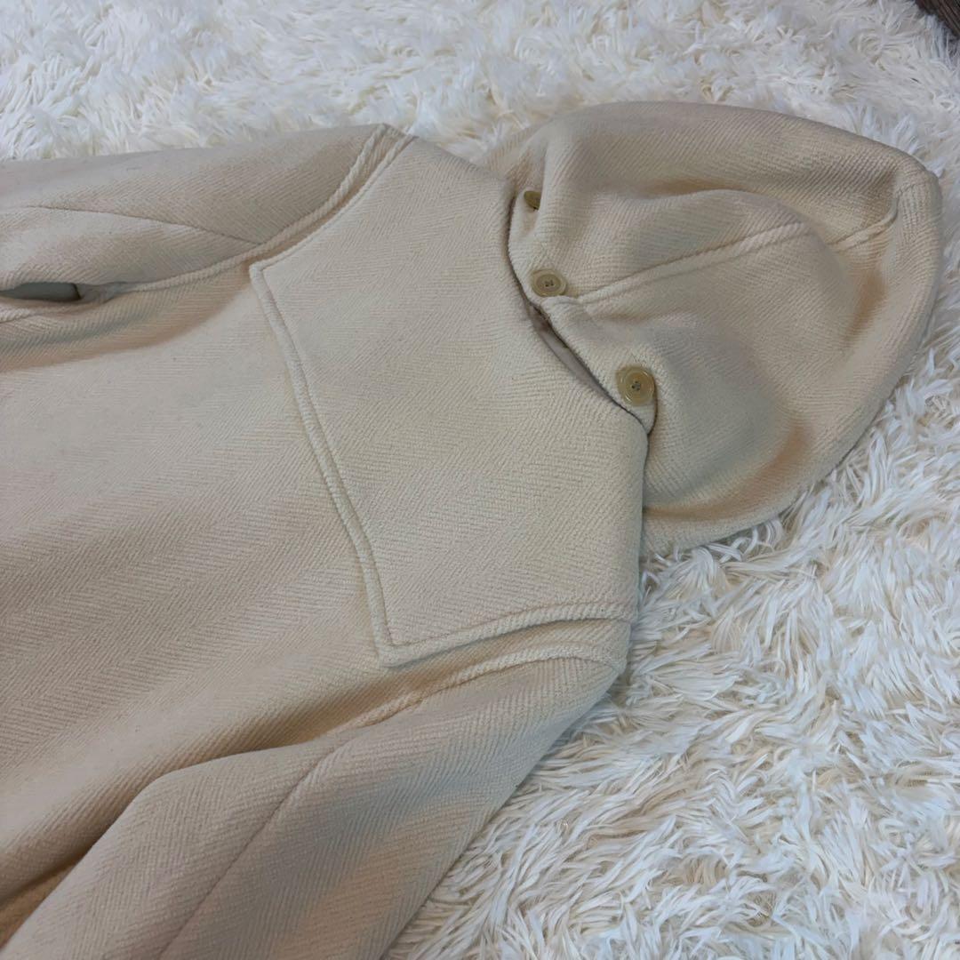 グローバーオールGALERIE VIE ダッフルコート　アイボリー　ヘリンボーン