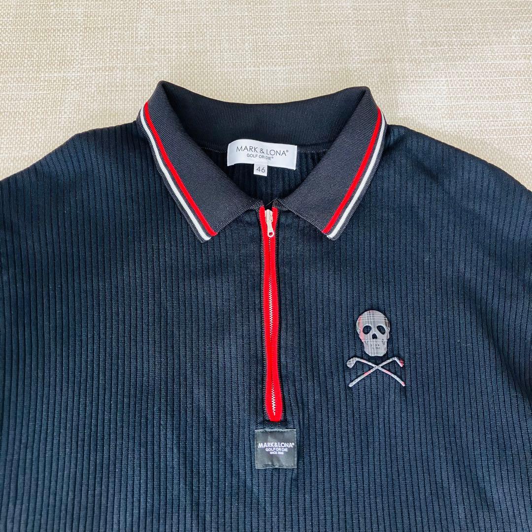 【極美品】マークアンドロナ ポロシャツ ニット ゴルフ ハーフジップ 黒 46