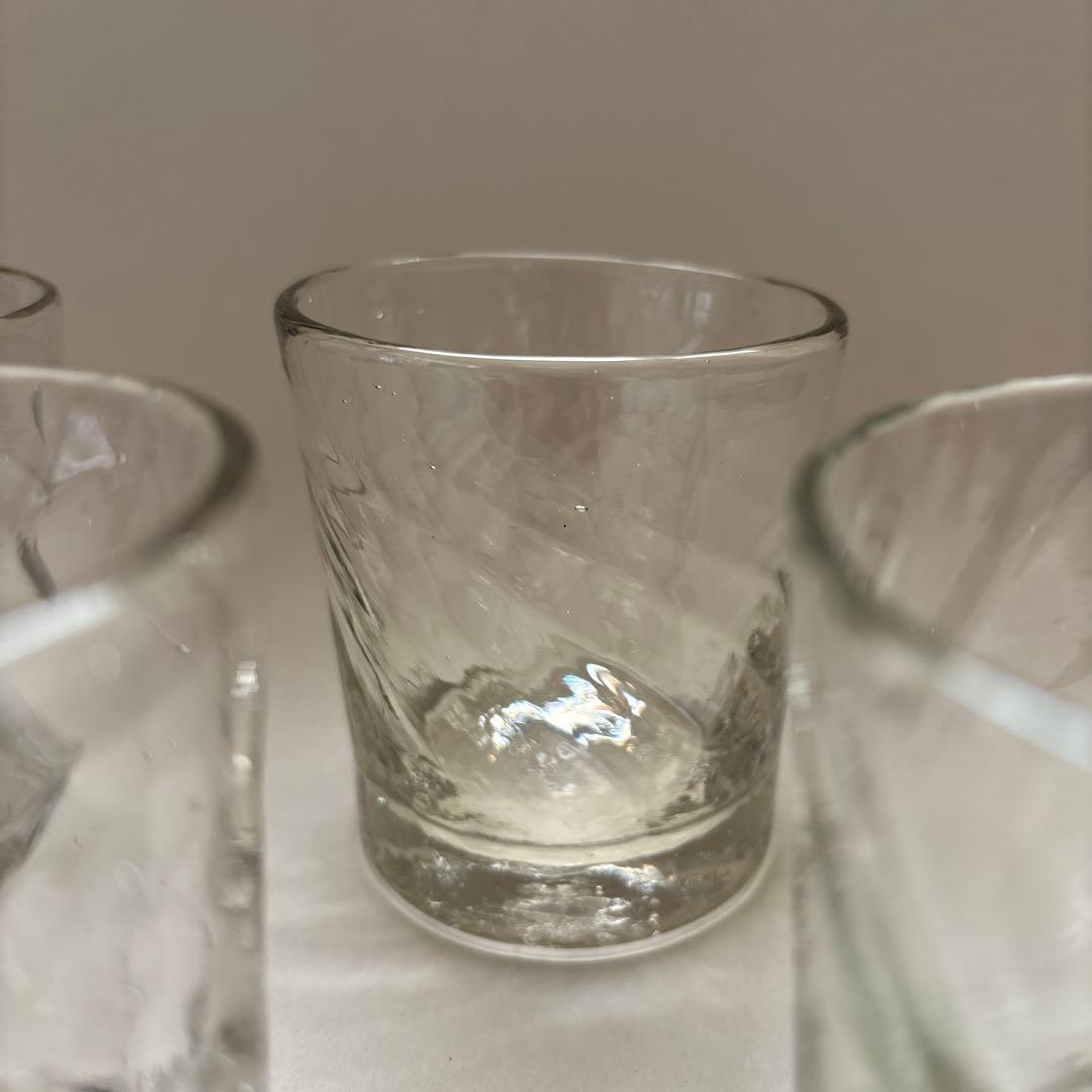 倉敷ガラス　小谷真三　ガラスコップ　4客　民藝