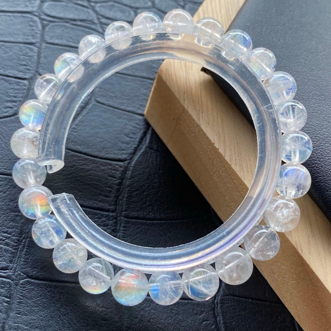 発色良好❣️マダガスカル産レインボームーンストーン7.0-7.3mmブレスレット