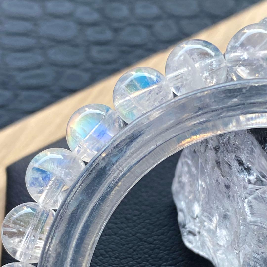 発色良好❣️マダガスカル産レインボームーンストーン7.0-7.3mmブレスレット