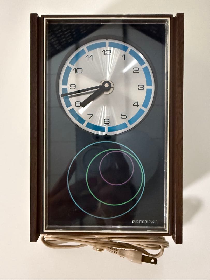 【動作品】 ナショナル 電気置時計 リングレット 箱付 当時物 昭和レトロ 希少