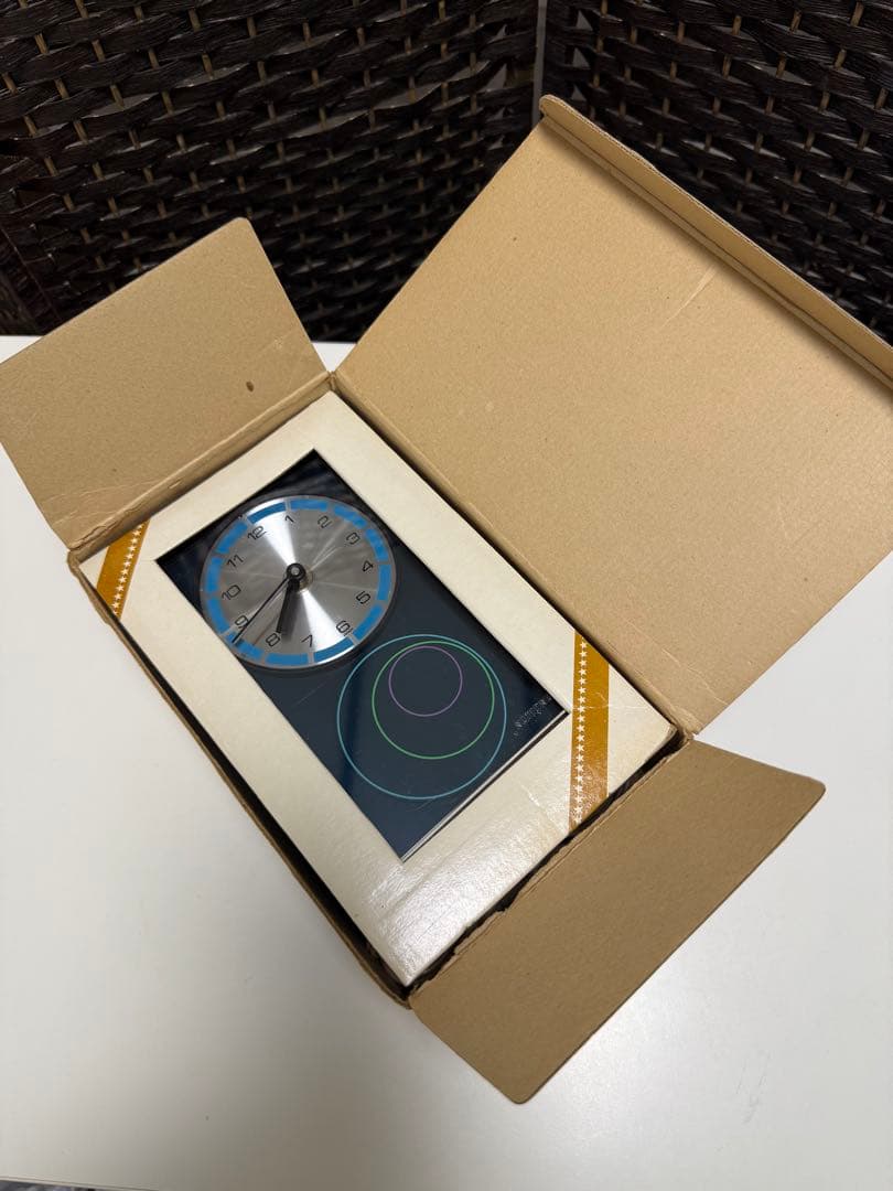 【動作品】 ナショナル 電気置時計 リングレット 箱付 当時物 昭和レトロ 希少