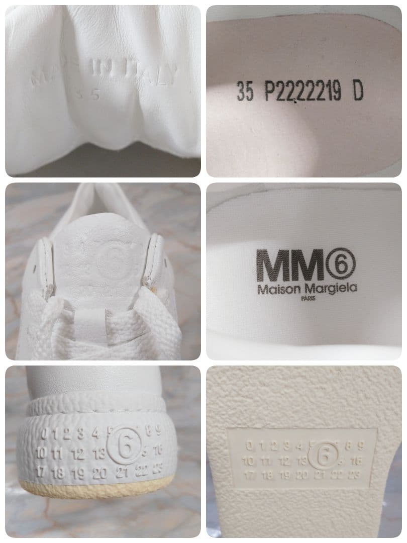 MM6 メゾンマルジェラ 白 レザースニーカー 35 極美品