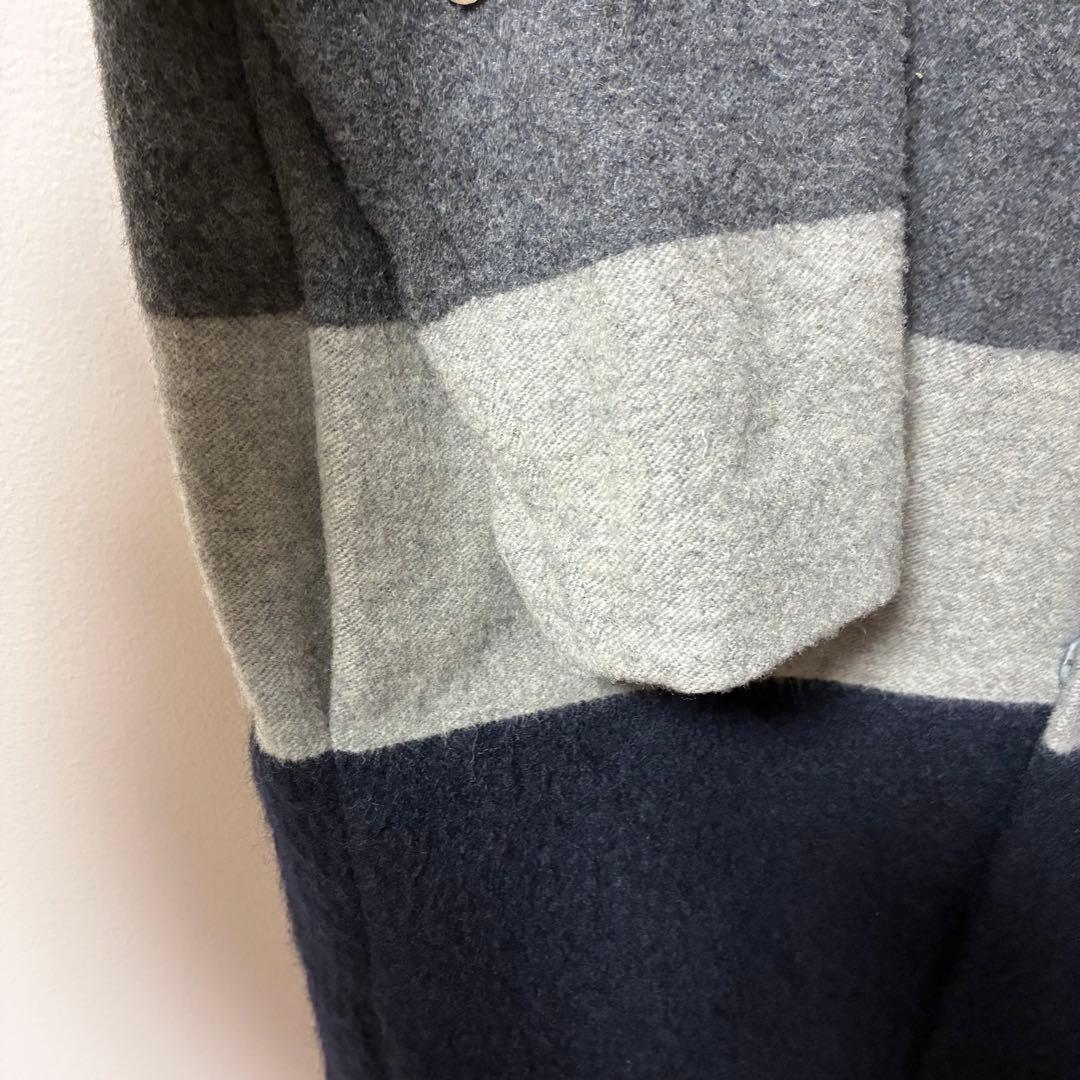 TSUMORI CHISATO モヘヤロングコート グレー・ネイビーツモリチサト