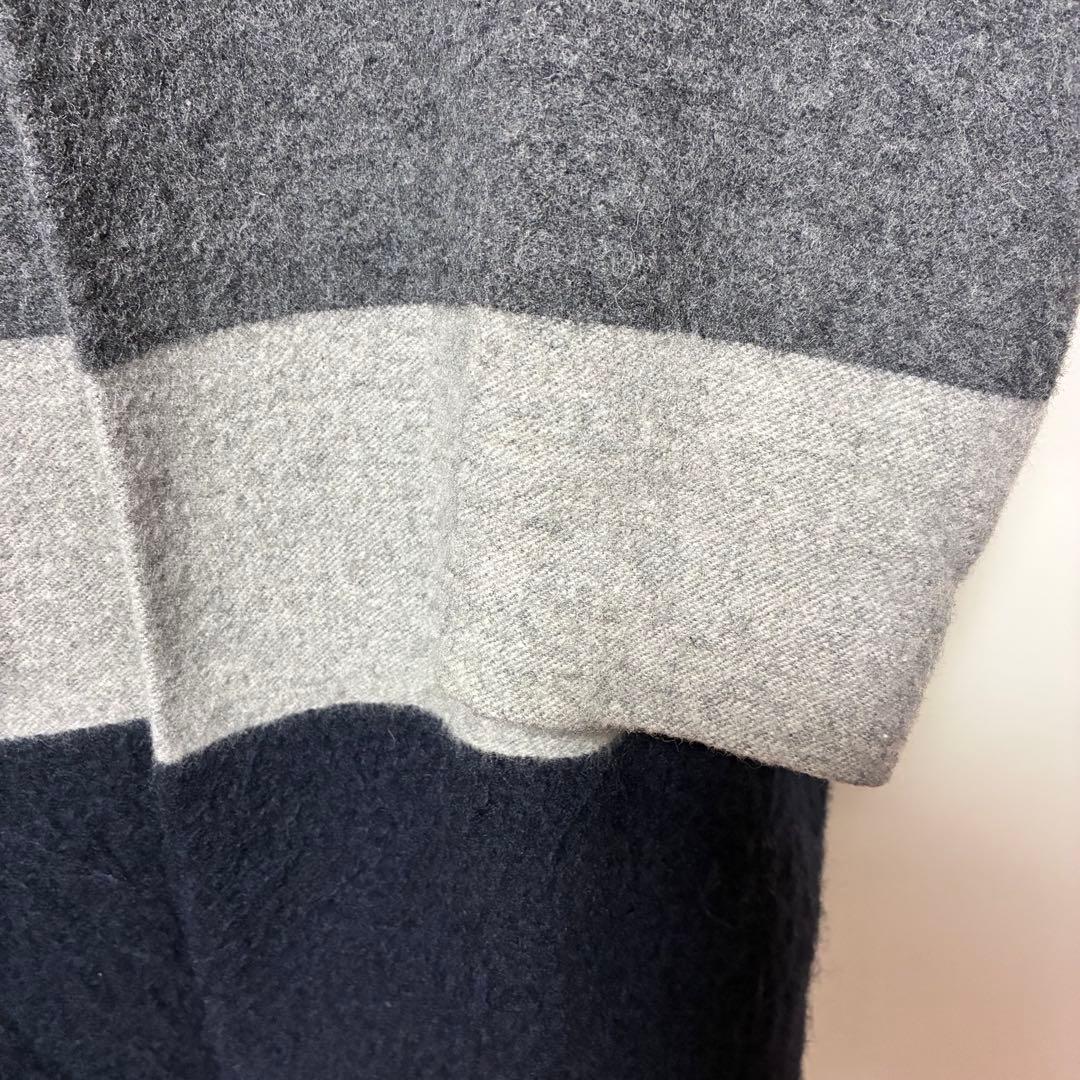 TSUMORI CHISATO モヘヤロングコート グレー・ネイビーツモリチサト