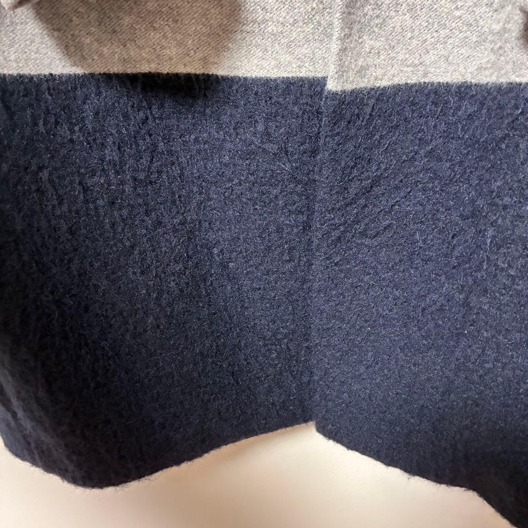 TSUMORI CHISATO モヘヤロングコート グレー・ネイビーツモリチサト