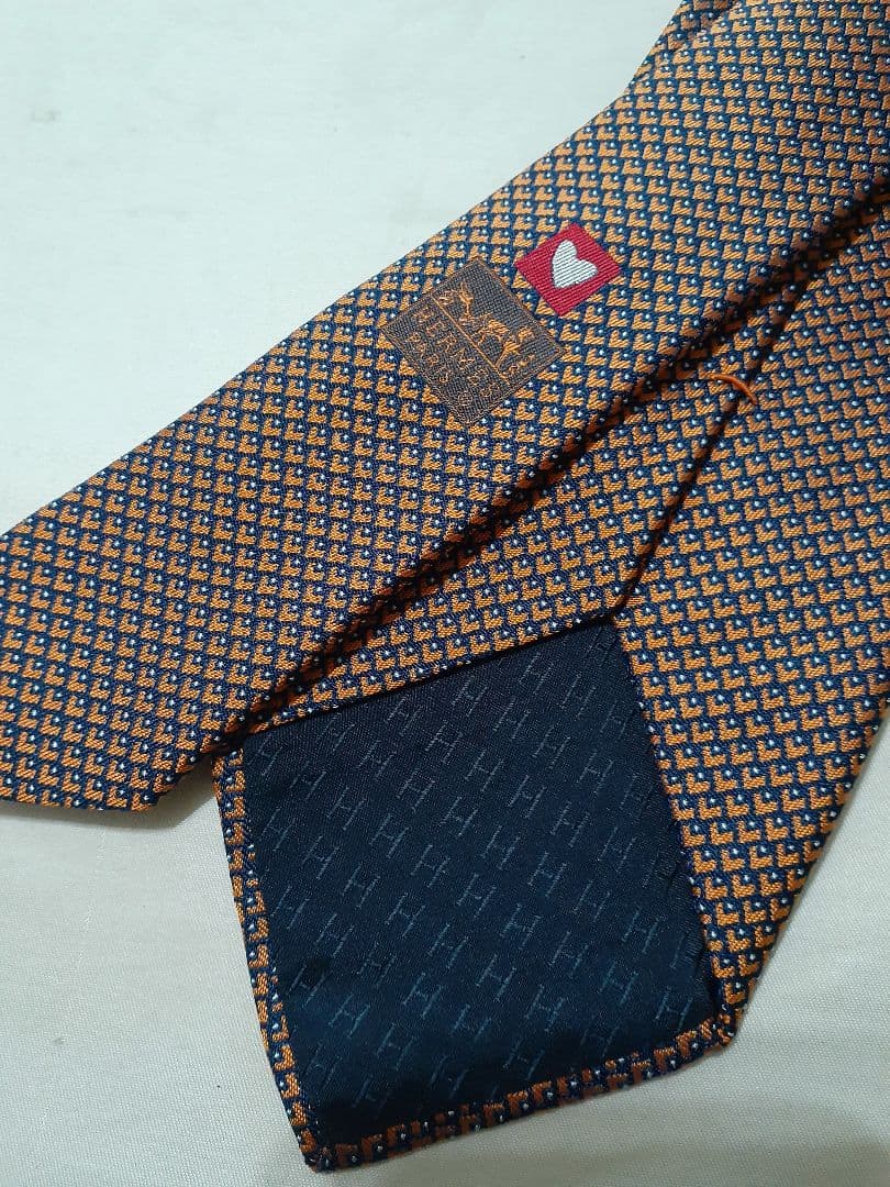 HERMES エルメス ハート柄 ネクタイ