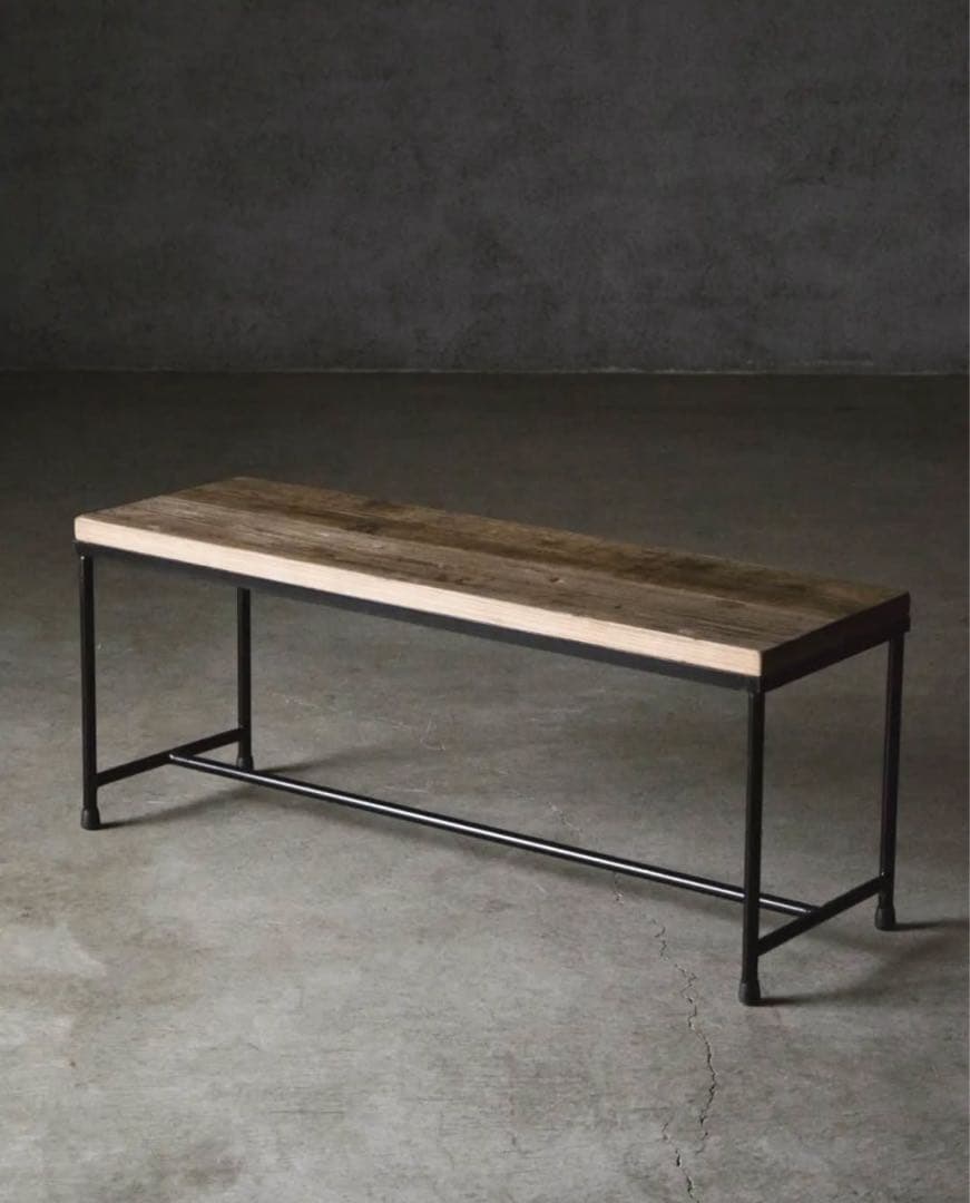 木製ベンチ アイアン脚