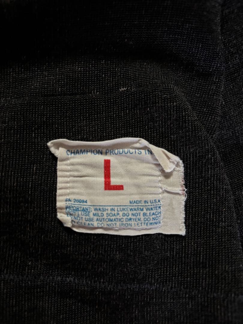 希少 70’schampion footballT ブラックボディ　ヴィンテージ